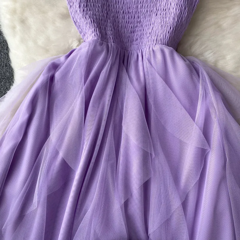 Tutu Style Mesh Suspender Dress