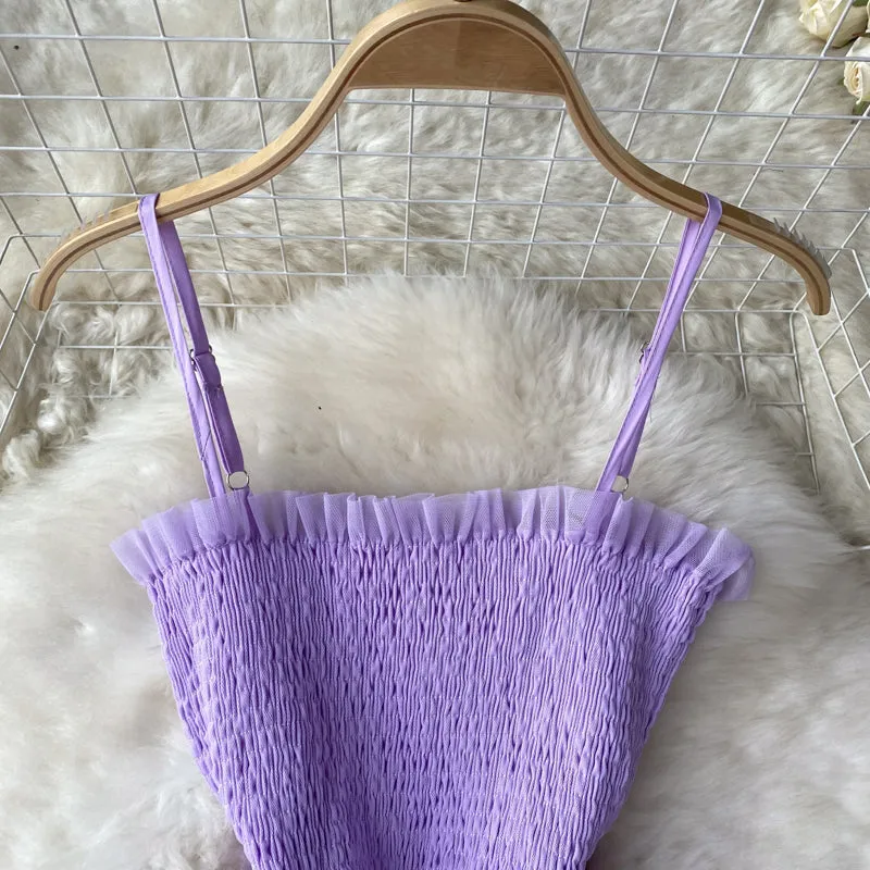 Tutu Style Mesh Suspender Dress