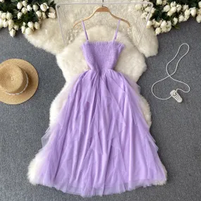Tutu Style Mesh Suspender Dress
