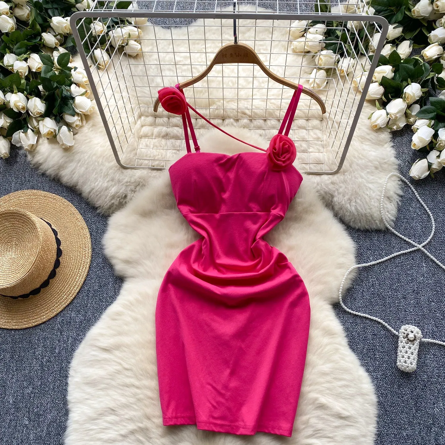Twisted Knot Pleated Slip Dress