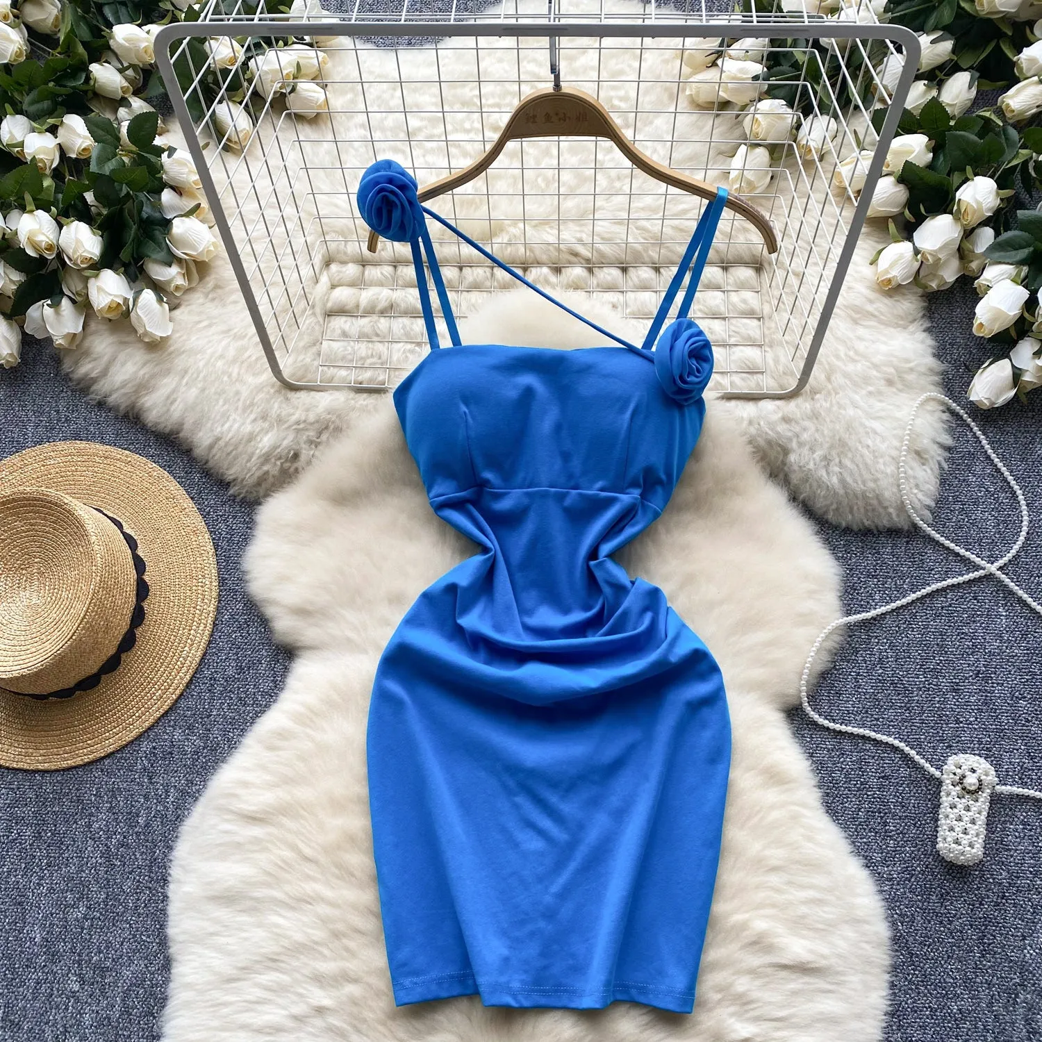 Twisted Knot Pleated Slip Dress