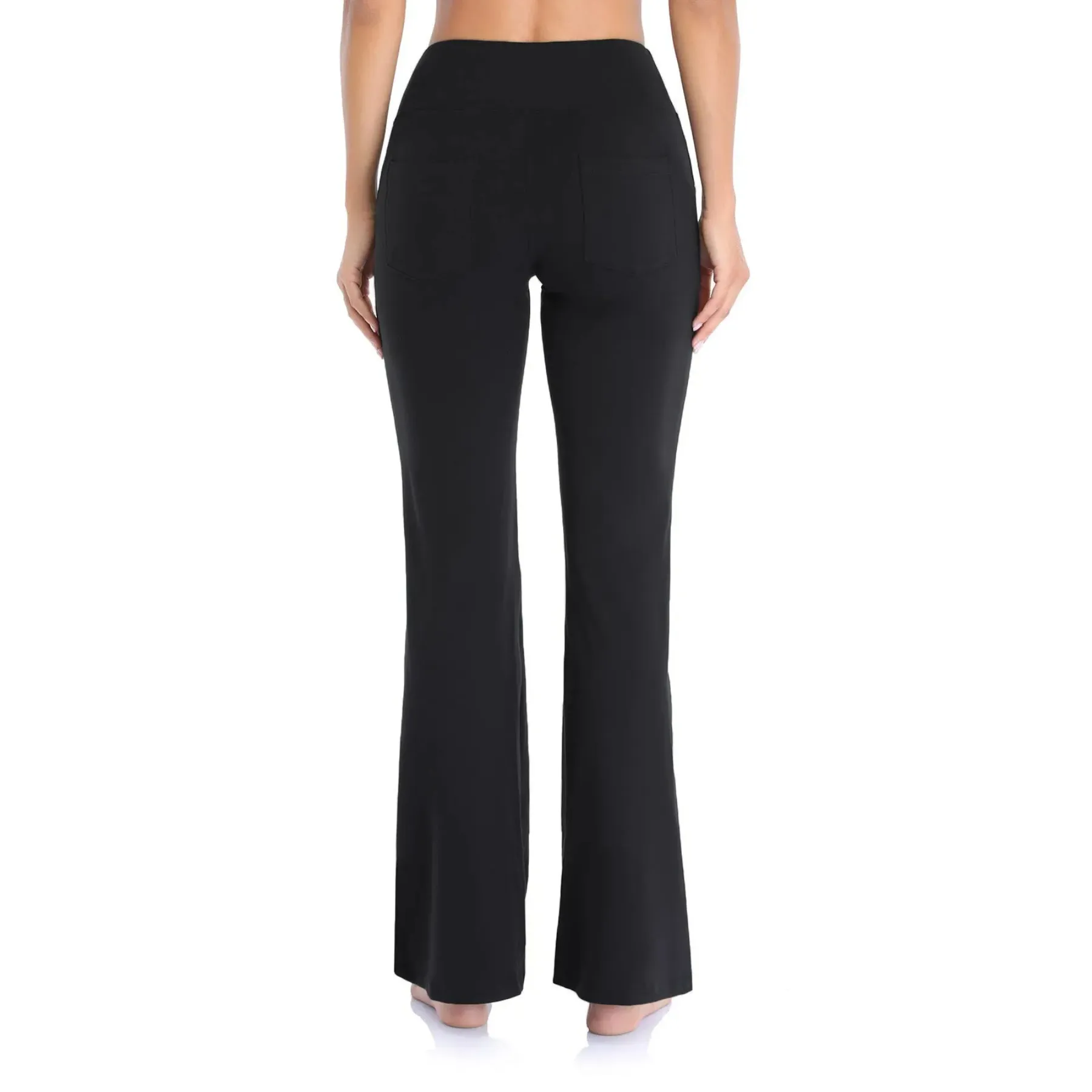 Women's Sporty High Waisted Flared Pants with Side Pockets | Perfect for All-Season Casual Days