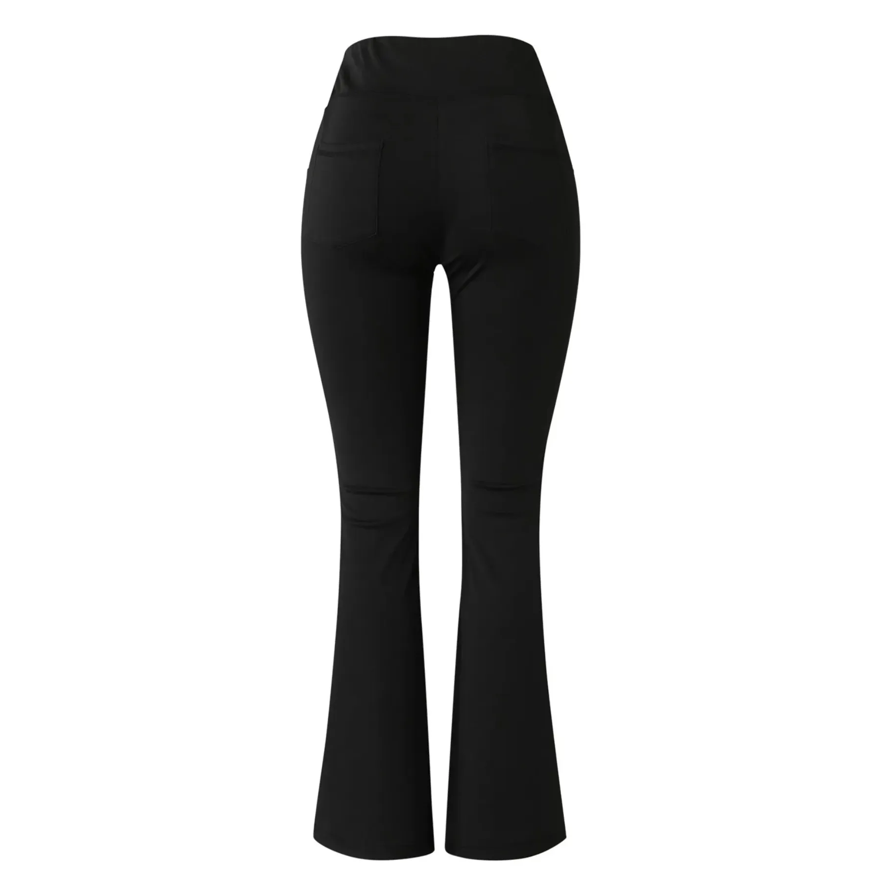 Women's Sporty High Waisted Flared Pants with Side Pockets | Perfect for All-Season Casual Days
